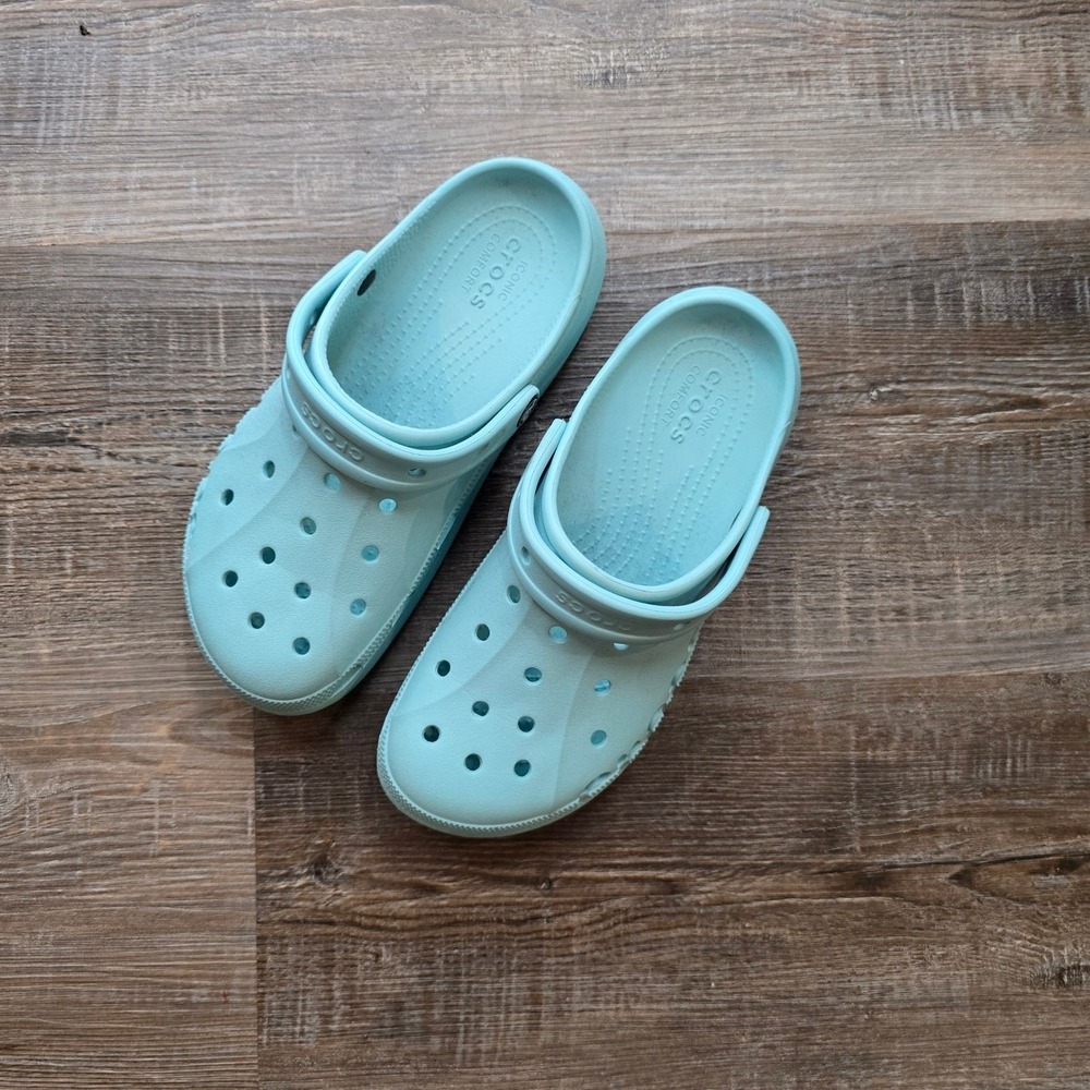 Crocs Baya Clog Light Blue Mint Women Size 9 Comfort Slip On Shoes